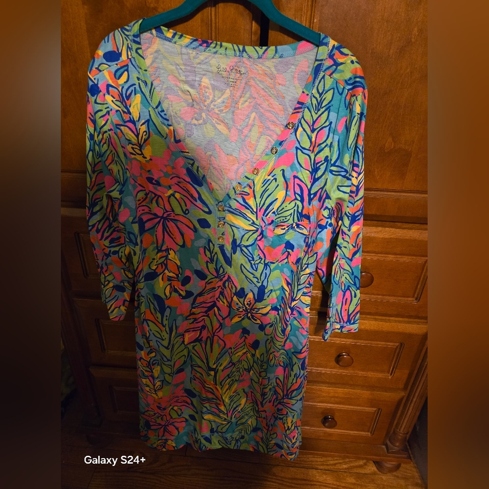Colorful Leaf Print Dress Lilly Pulitzer